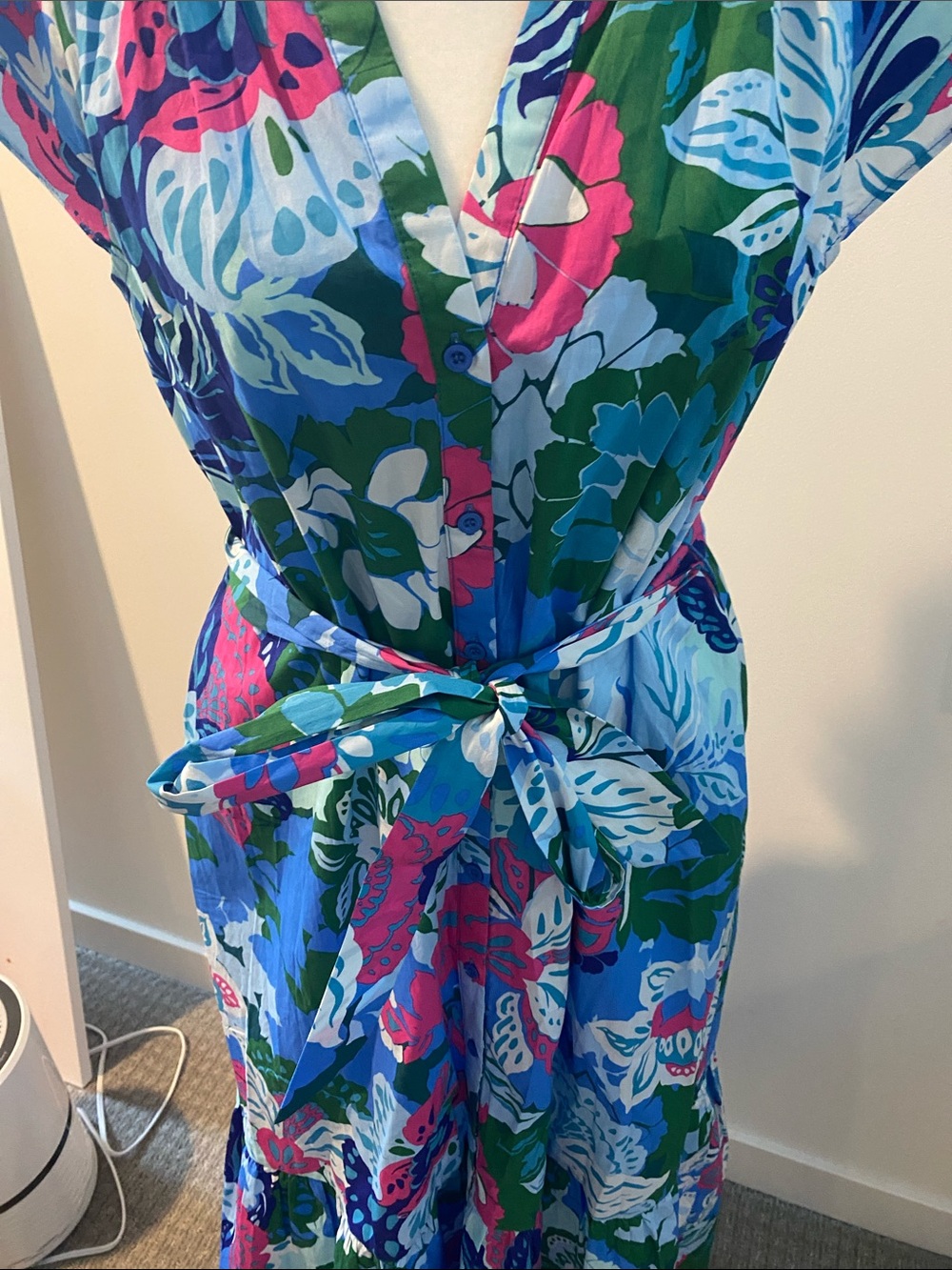 Sugarlips Blue, Pink and Green Floral Dress - Picture 3 of 4